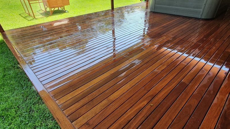 Finished wooden deck